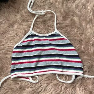 Zara knit tie top with open back.